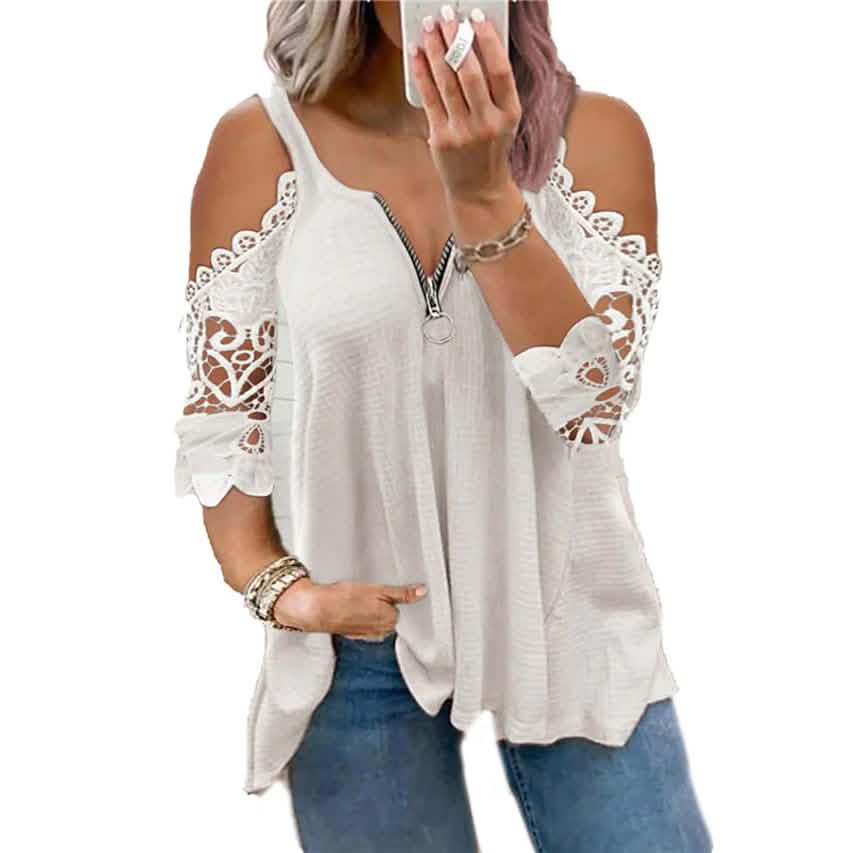 Women's Half Sleeve V Neck Sexy Top by DailySale