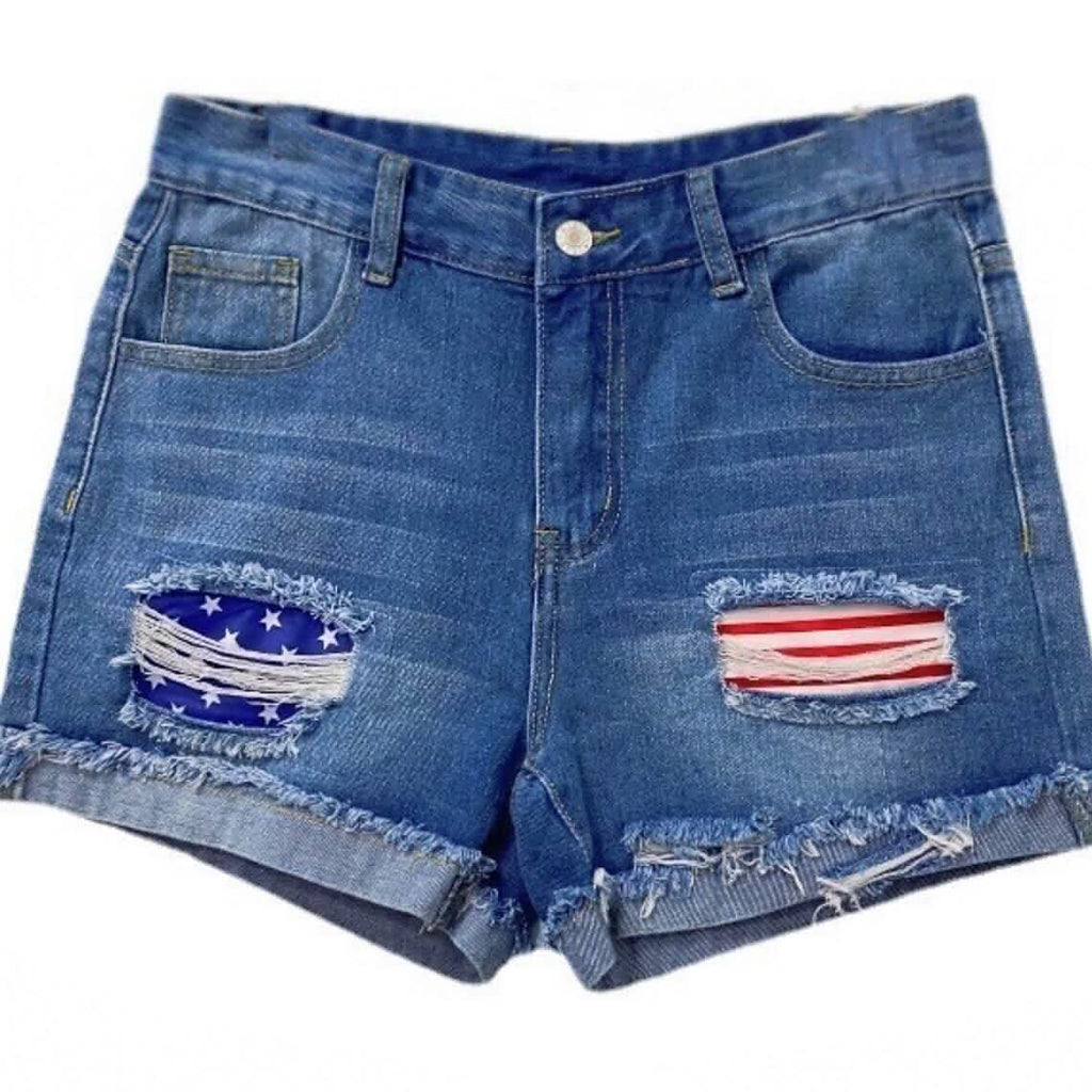 Women's Jeans Shorts Independence Day Denim by Goddess Imports Marketplace
