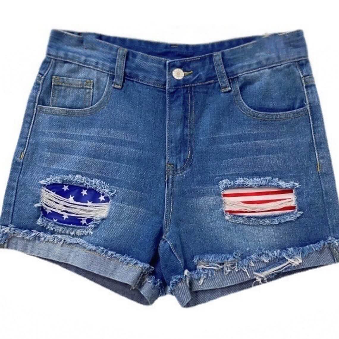 Women's Jeans Shorts Independence Day Denim by Goddess Imports Marketplace
