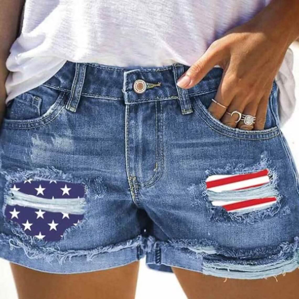 Women's Jeans Shorts Independence Day Denim by Goddess Imports Marketplace