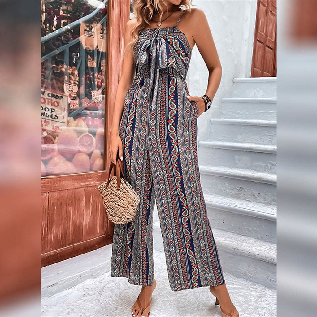 Women's Jumpsuit Pocket Print Geometric Square by DailySale