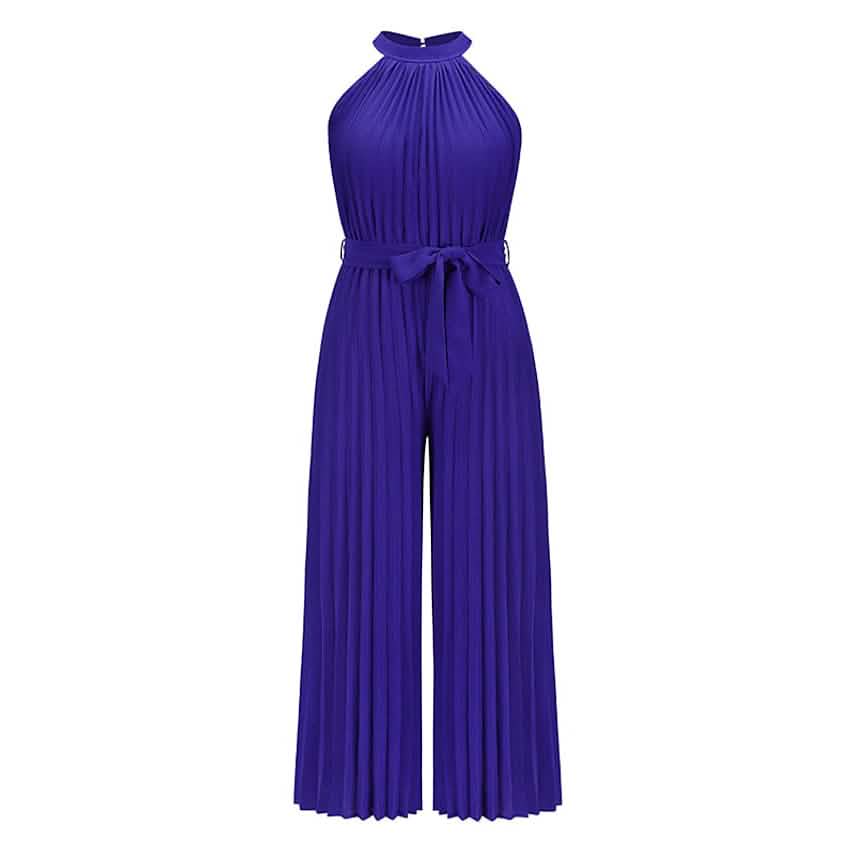 Women's Lace-Up Halter Casual Wide-Leg Jumpsuit by DailySale