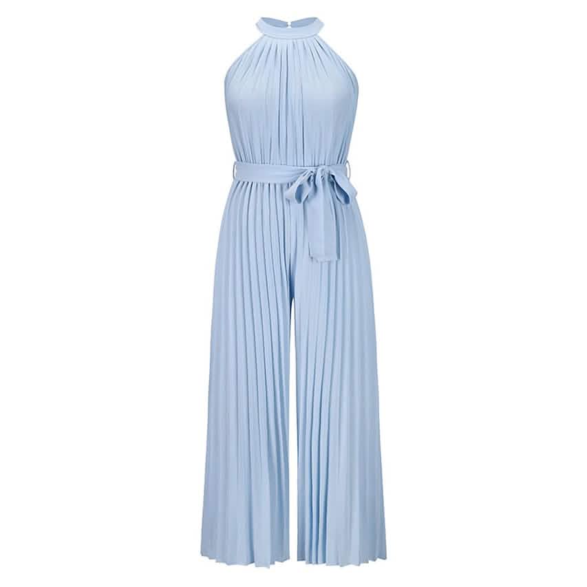 Women's Lace-Up Halter Casual Wide-Leg Jumpsuit by DailySale
