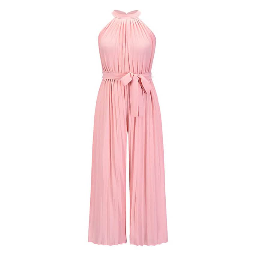Women's Lace-Up Halter Casual Wide-Leg Jumpsuit by DailySale