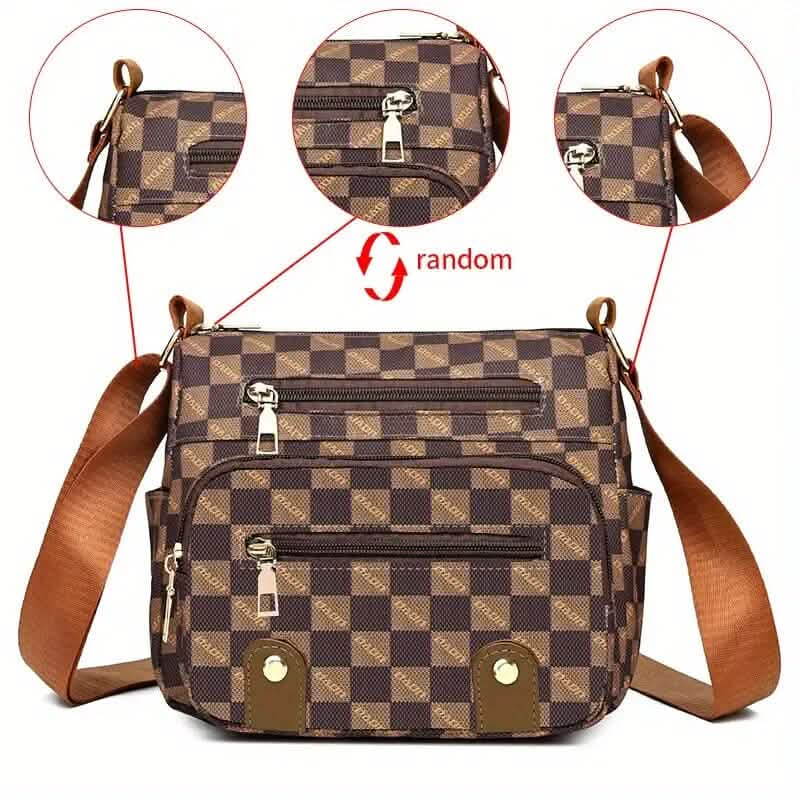 Women's Multi Pocket Plaid Pattern Crossbody Bag by DailySale