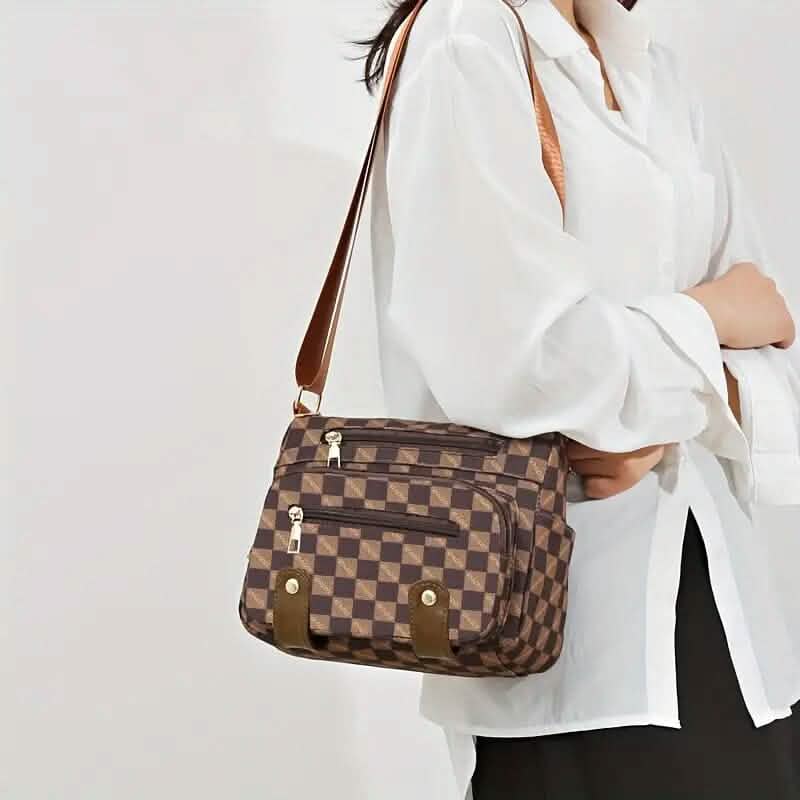 Women's Multi Pocket Plaid Pattern Crossbody Bag by DailySale
