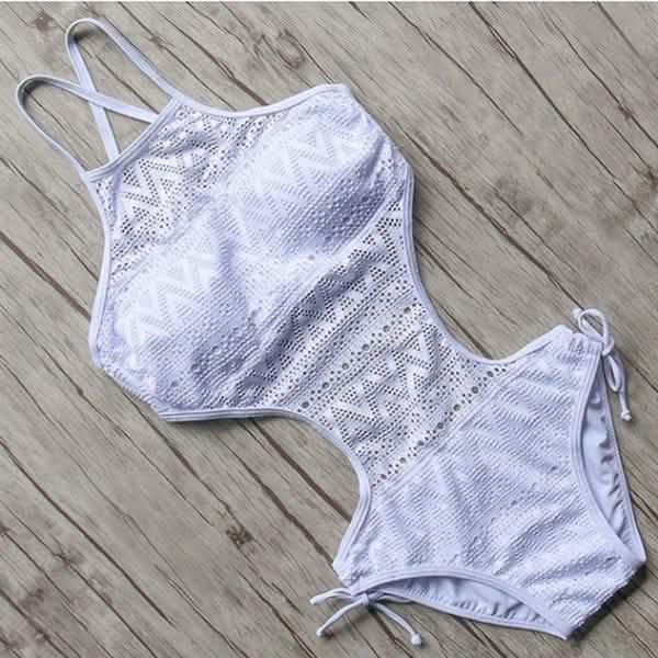 Women's One-Piece Bikini Solid Crochet Swimsuit by DailySale