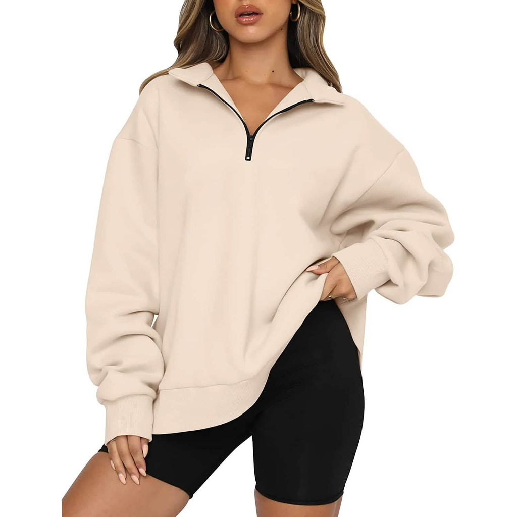 Womens Oversized Half Zip Pullover Long Sleeve Sweatshirt by DailySale