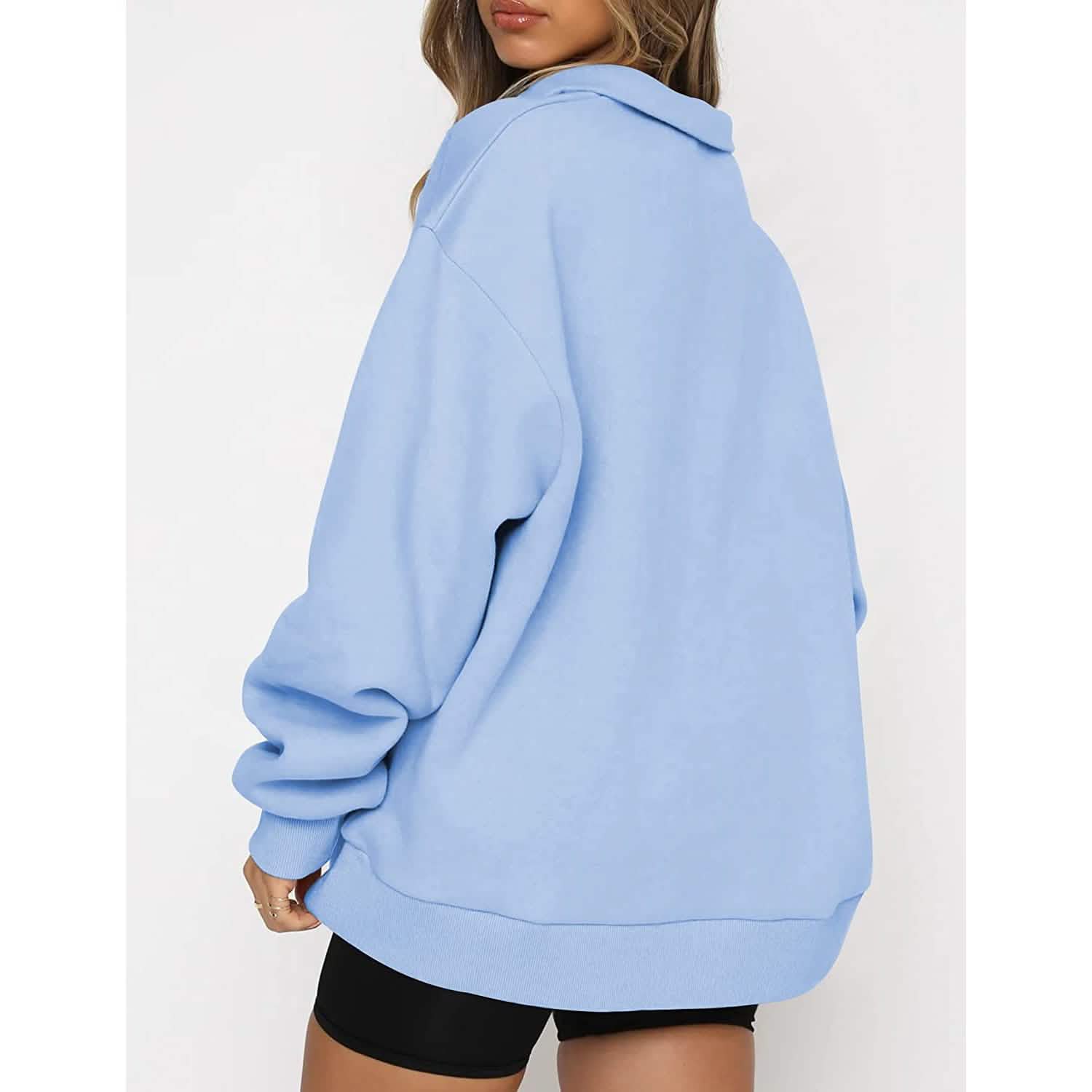 Womens Oversized Half Zip Pullover Long Sleeve Sweatshirt by DailySale
