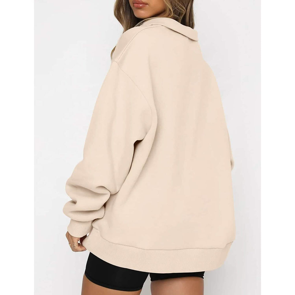 Womens Oversized Half Zip Pullover Long Sleeve Sweatshirt by DailySale