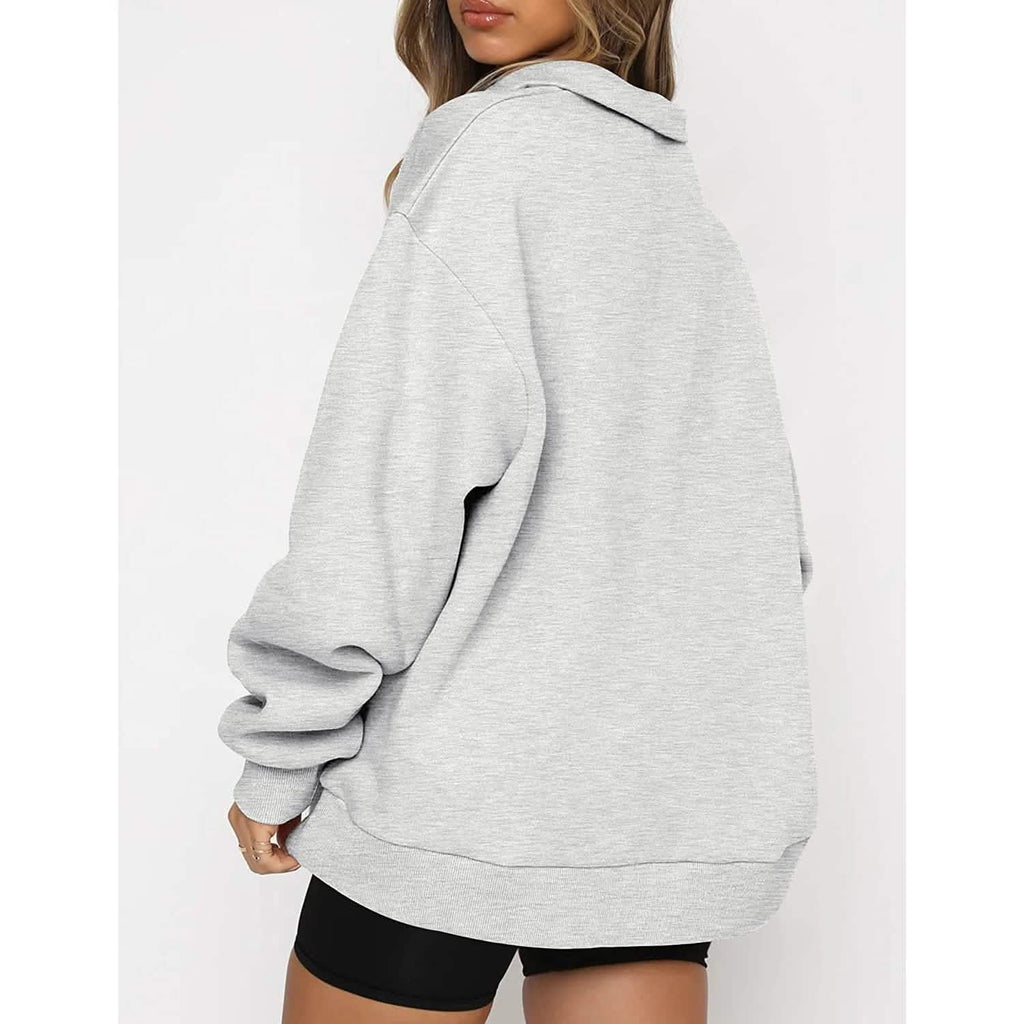 Womens Oversized Half Zip Pullover Long Sleeve Sweatshirt by DailySale
