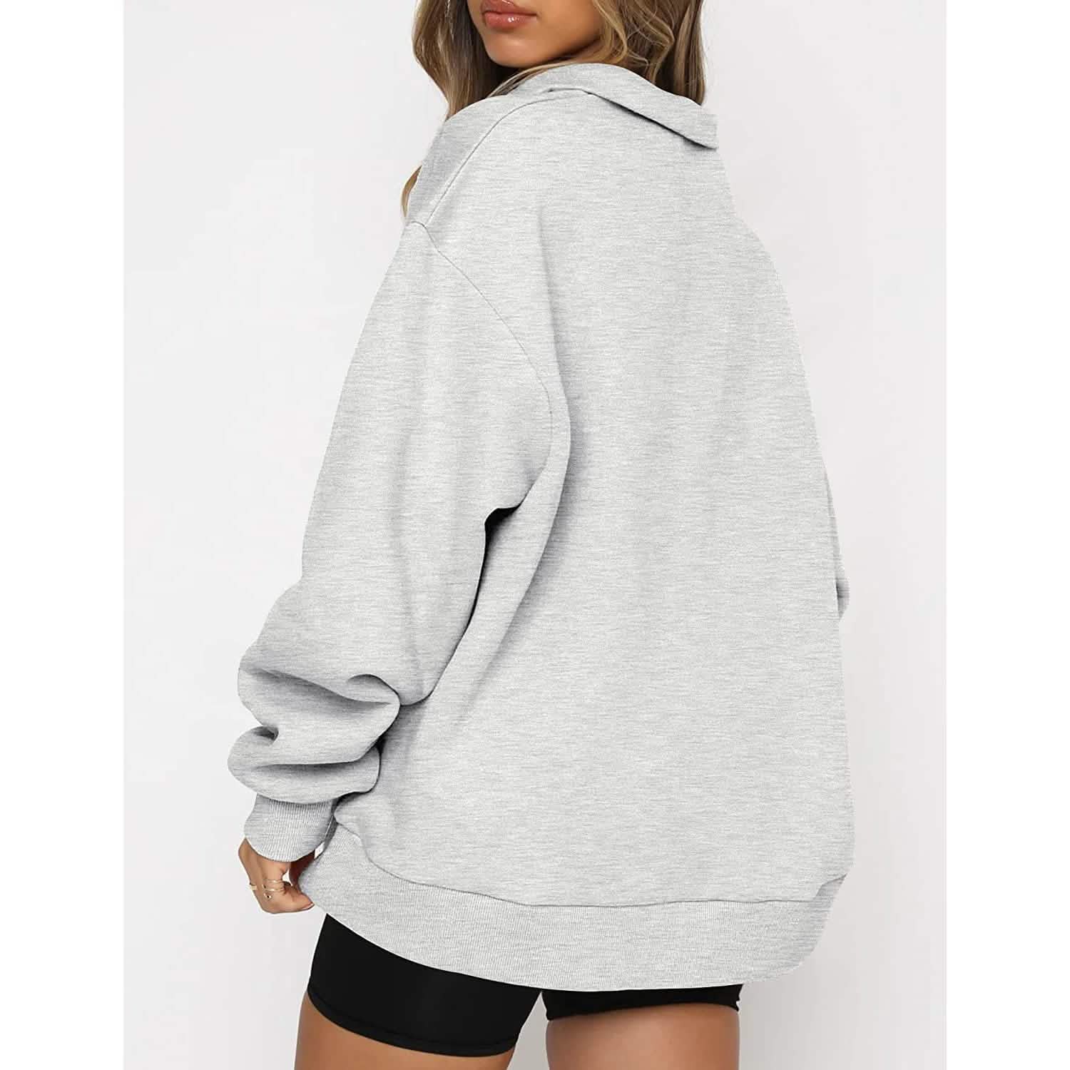 Womens Oversized Half Zip Pullover Long Sleeve Sweatshirt by DailySale
