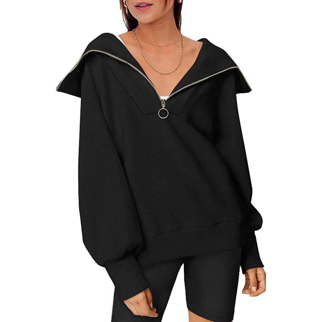 Womens Oversized Half Zip Pullover Sweatshirts Hoodie by DailySale