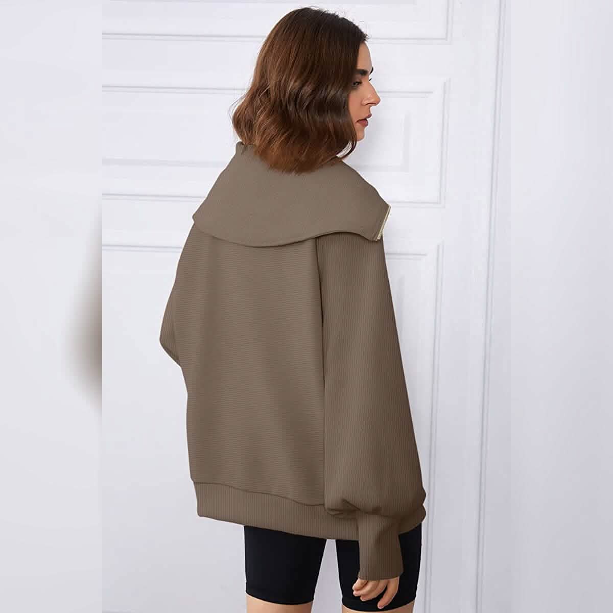 Womens Oversized Half Zip Pullover Sweatshirts Hoodie by DailySale