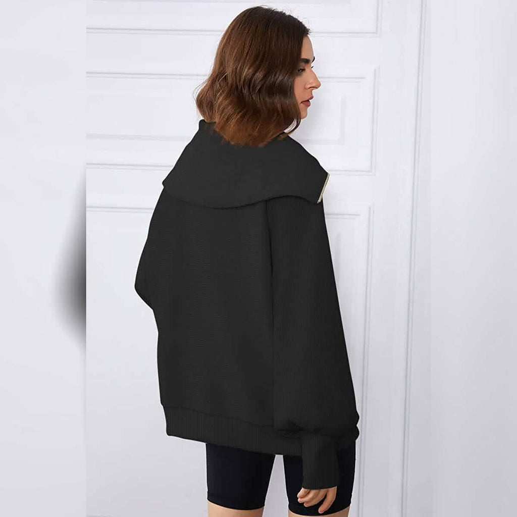 Womens Oversized Half Zip Pullover Sweatshirts Hoodie by DailySale