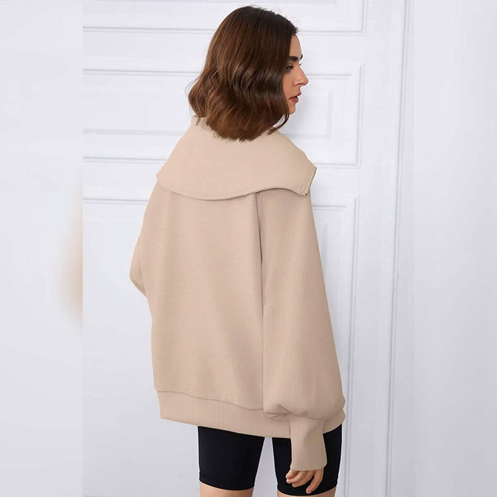 Womens Oversized Half Zip Pullover Sweatshirts Hoodie by DailySale