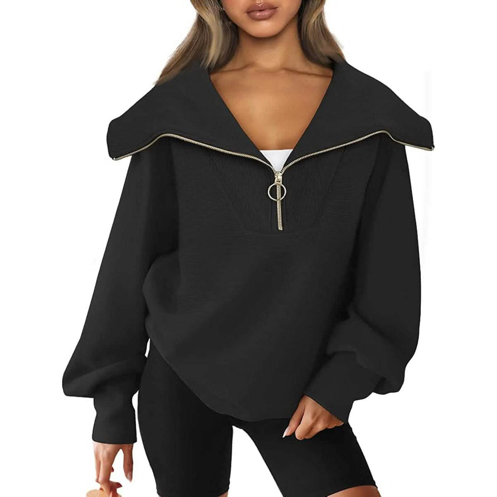 Womens Oversized Half Zip Pullover Sweatshirts Hoodie by DailySale