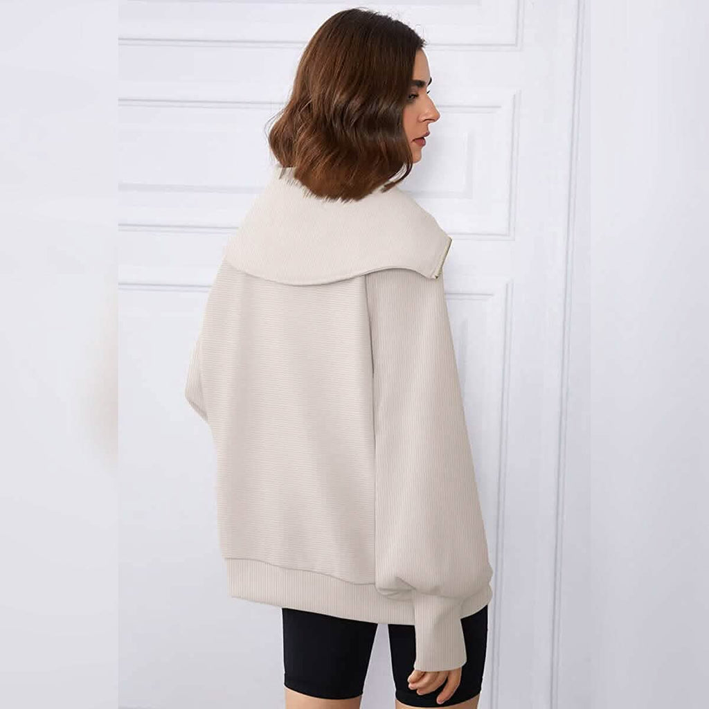 Womens Oversized Half Zip Pullover Sweatshirts Hoodie by DailySale
