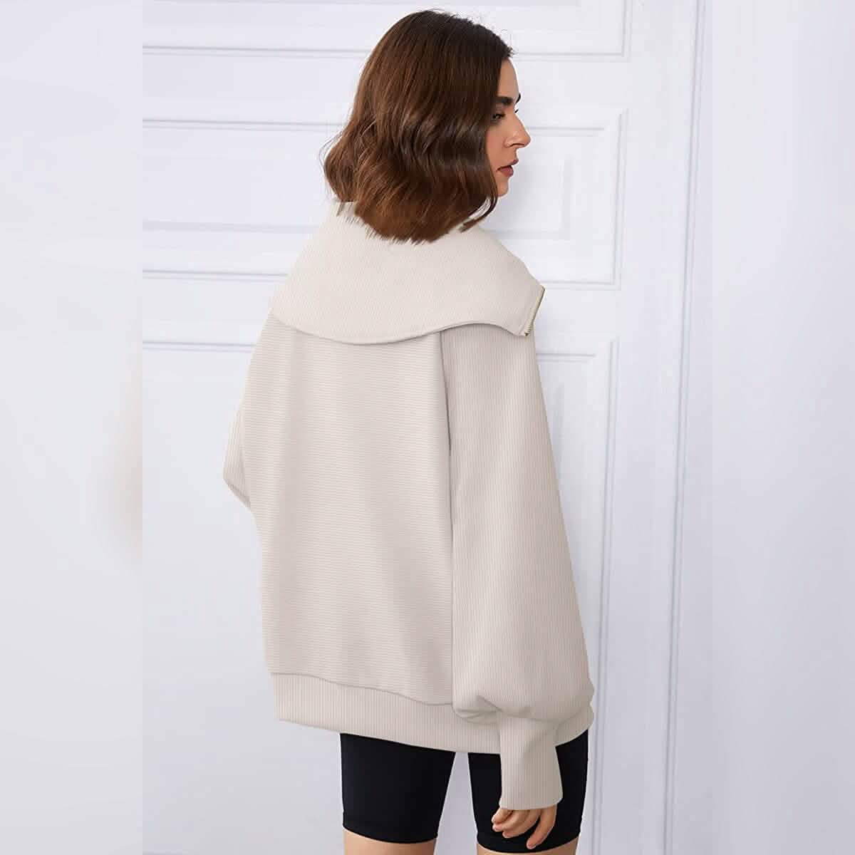Womens Oversized Half Zip Pullover Sweatshirts Hoodie by DailySale