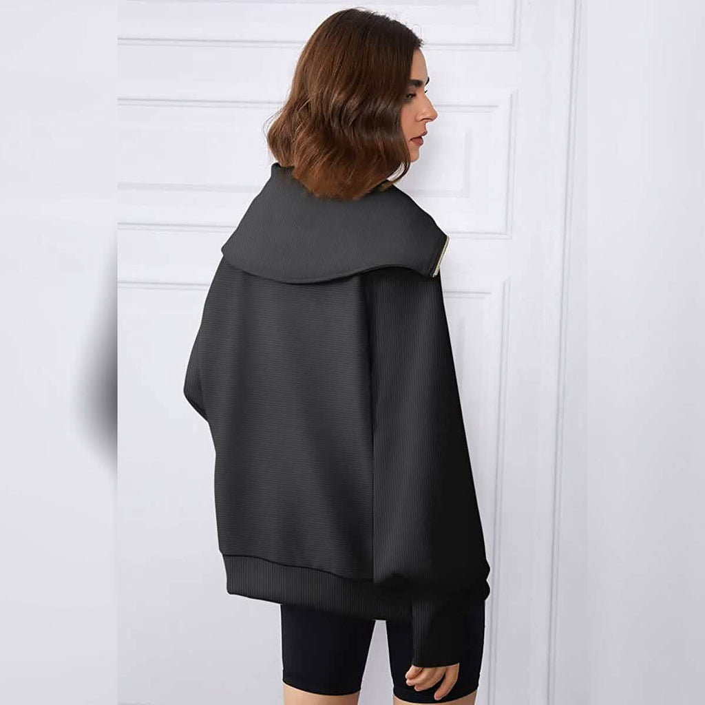 Womens Oversized Half Zip Pullover Sweatshirts Hoodie by DailySale