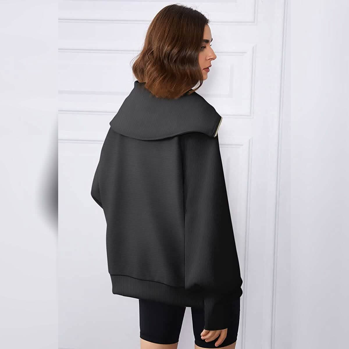 Womens Oversized Half Zip Pullover Sweatshirts Hoodie by DailySale