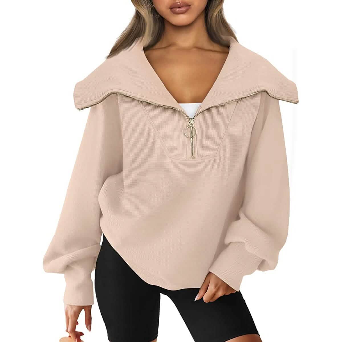 Womens Oversized Half Zip Pullover Sweatshirts Hoodie by DailySale