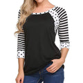Women's Polka Dots Striped 3/4 Sleeve Top by DailySale