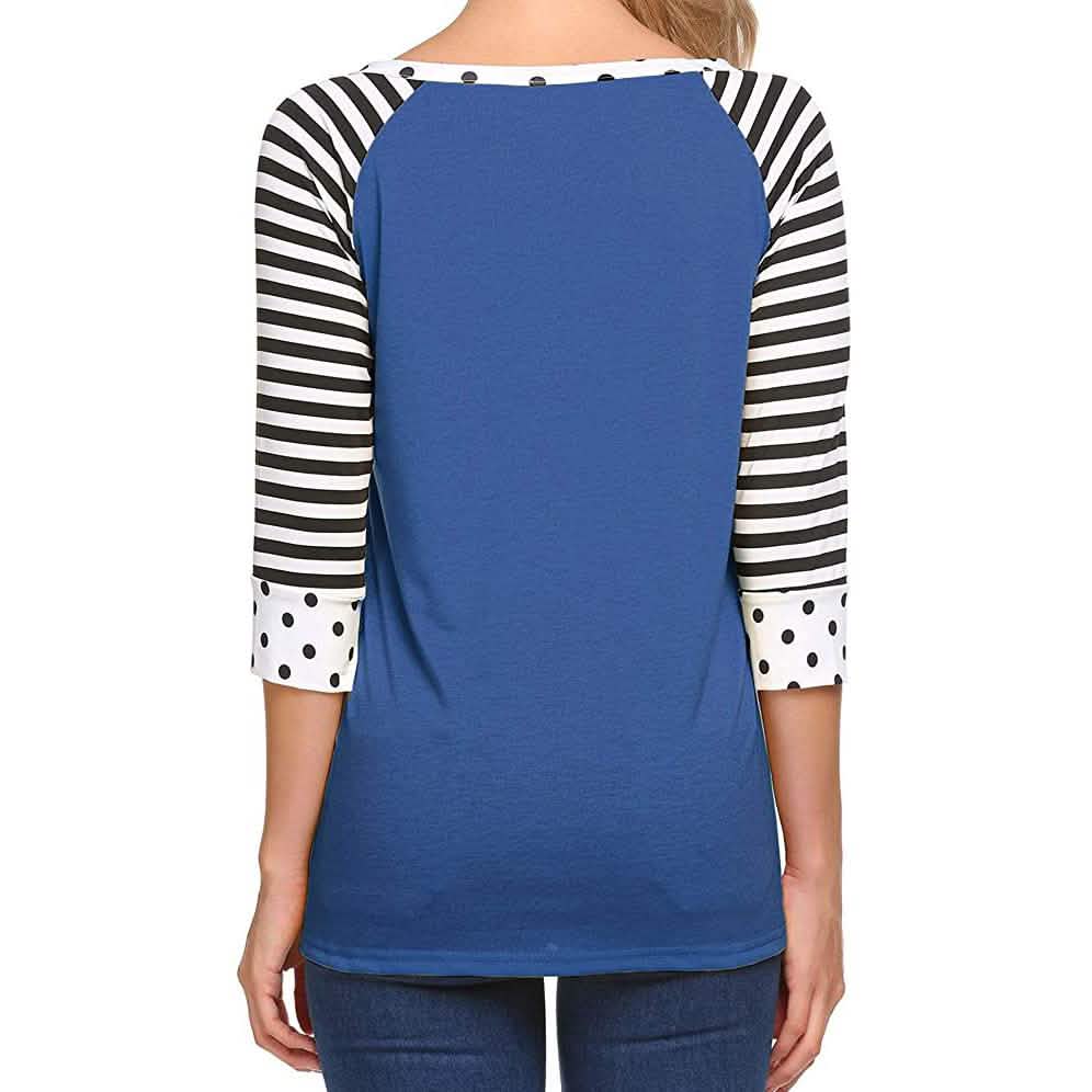 Women's Polka Dots Striped 3/4 Sleeve Top by DailySale