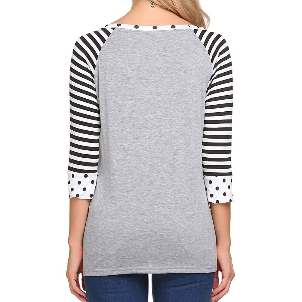 Women's Polka Dots Striped 3/4 Sleeve Top by DailySale