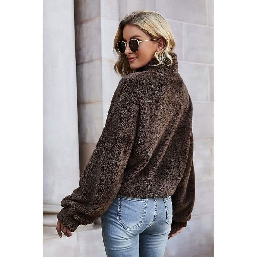 Women's Pullover Plain Quarter Zip Sweatshirt by DailySale