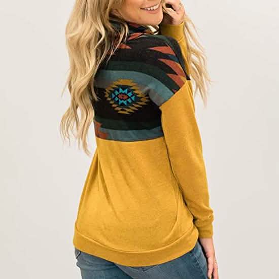 Women's Quarter Zip Color Block Pullover Sweatshirt by DailySale