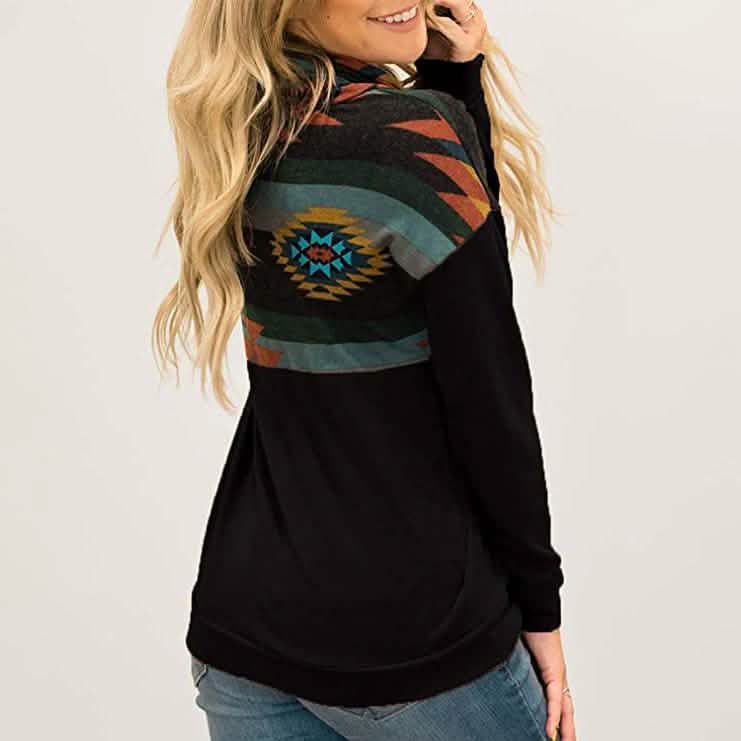 Women's Quarter Zip Color Block Pullover Sweatshirt by DailySale