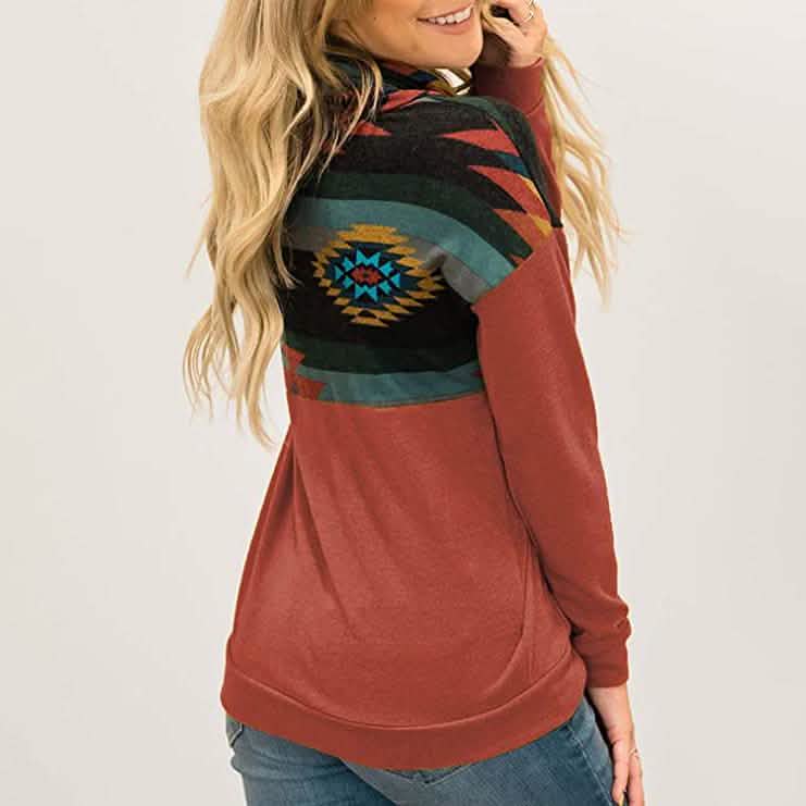 Women's Quarter Zip Color Block Pullover Sweatshirt by DailySale