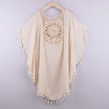 Women's Swimwear Cover Up Beach Dress Tassel Printing Hole by DailySale