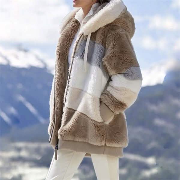 Women's Warm Plush Faux Fur Hooded Jacket Outerwear by DailySale