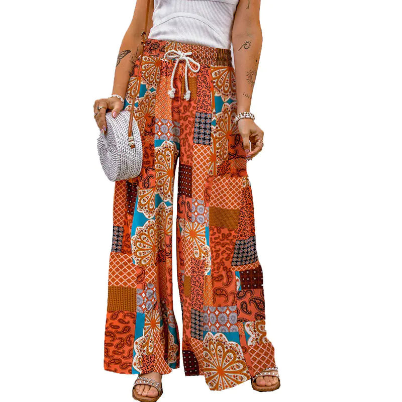 Women's Color block Paisley Wide Leg Pants by Trendy Attic Store01