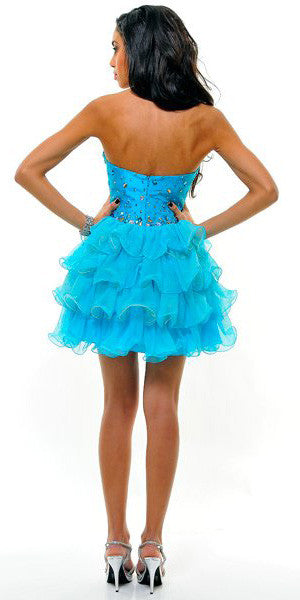 CLEARANCE - Cinderella Divine 1833 Ruffle Layer Tulle Skirt Dress (Size 4) by DiscountDressShop