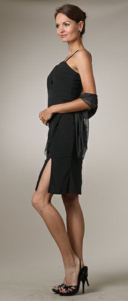 CLEARANCE - Celavie 6031s Black Wedding Guest Dress Elegant (Size XL) by DiscountDressShop