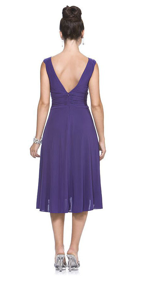 CLEARANCE - Royal Blue Dinner Cruise Evening Dress Knee Length (Size XL) by DiscountDressShop