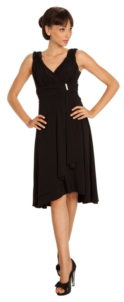 CLEARANCE - Royal Blue Dinner Cruise Evening Dress Knee Length (Size XL) by DiscountDressShop