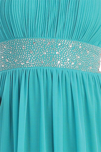 CLEARANCE - Celavie 2095L Long Lavender One Shoulder Gown Chiffon Empire (Size L) by DiscountDressShop