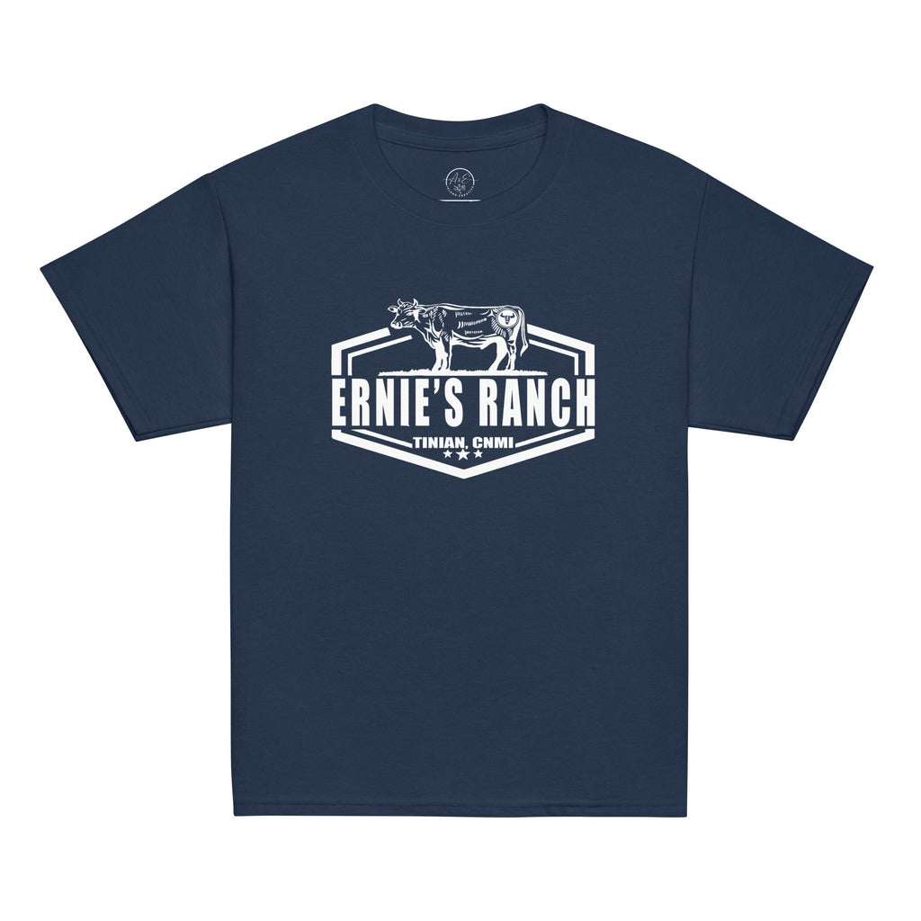 Ernie's Ranch Classic Dark Tee- YOUTH (Black or Navy) (100% Organic Cotton) by Coco Eve Creative