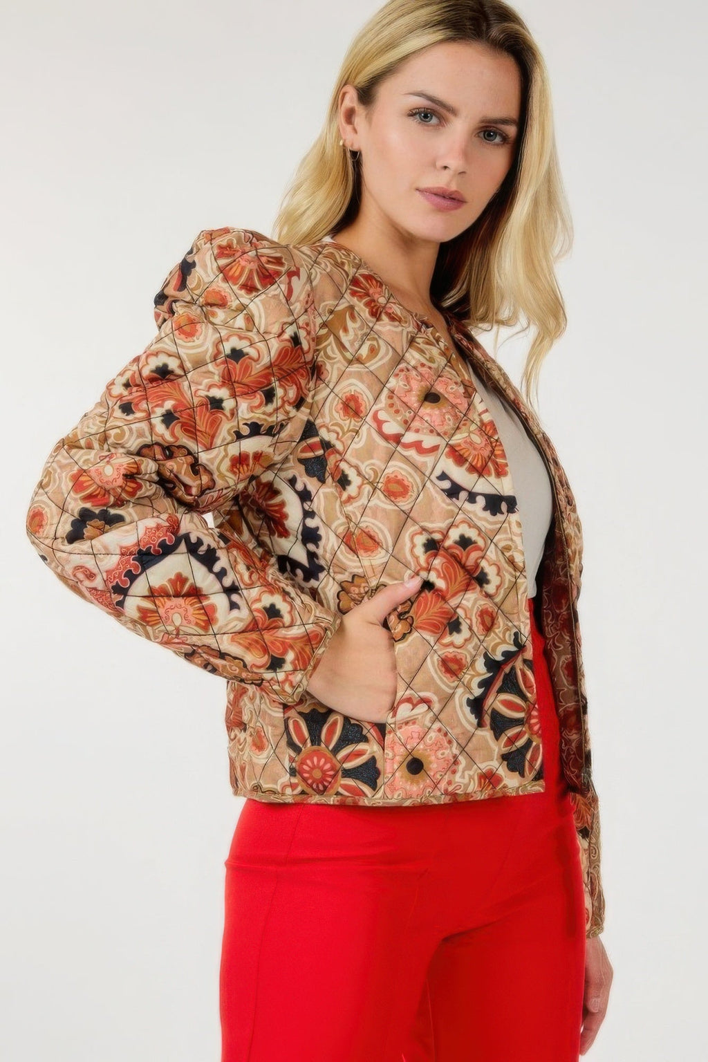 Zip Up Multi-print Jacket by Tigbul's Variety Fashion Shop