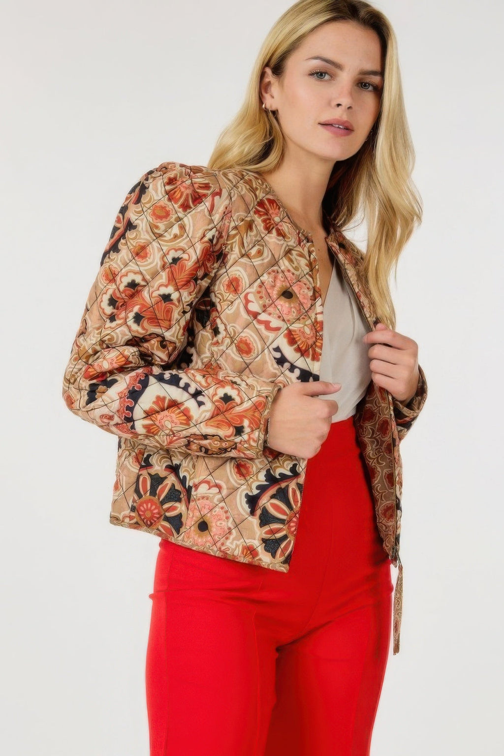 Zip Up Multi-print Jacket by Tigbul's Variety Fashion Shop