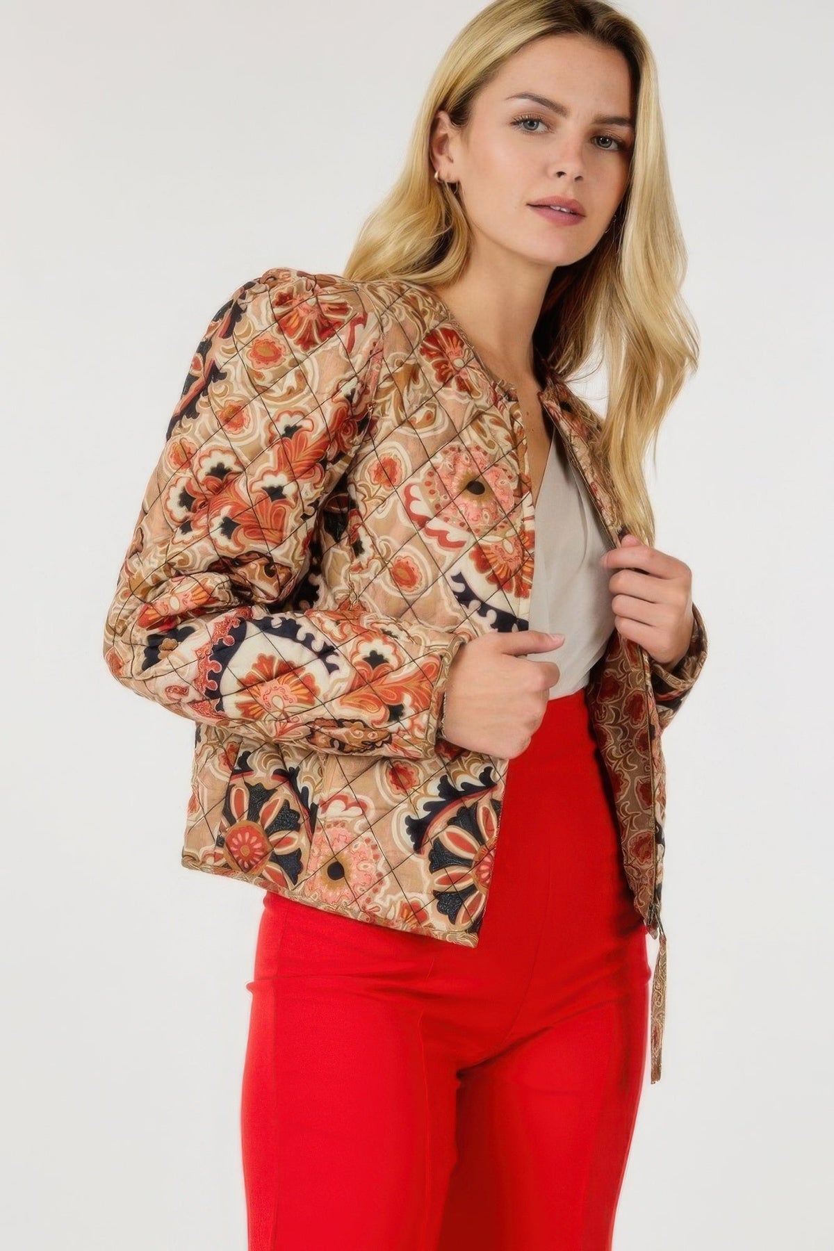 Zip Up Multi-print Jacket by Tigbul's Variety Fashion Shop