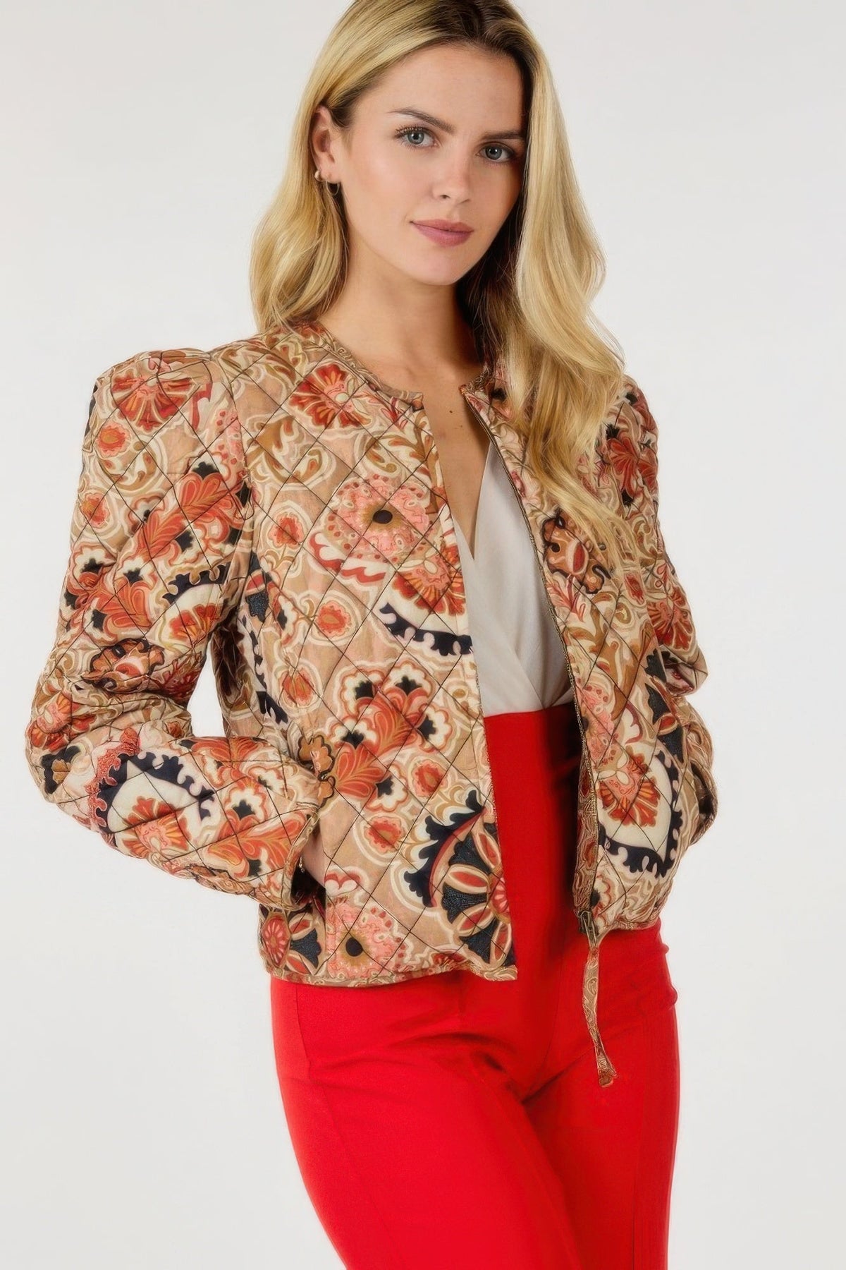 Zip Up Multi-print Jacket by Tigbul's Variety Fashion Shop